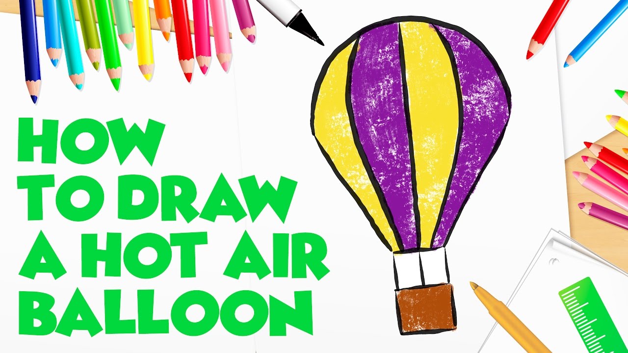 1280x720 simple and easy! how to draw a hot air balloon - Air Balloon Drawing