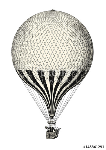 354x500 retro transportation and travel engraving drawing vintage hot - Air Balloon Drawing