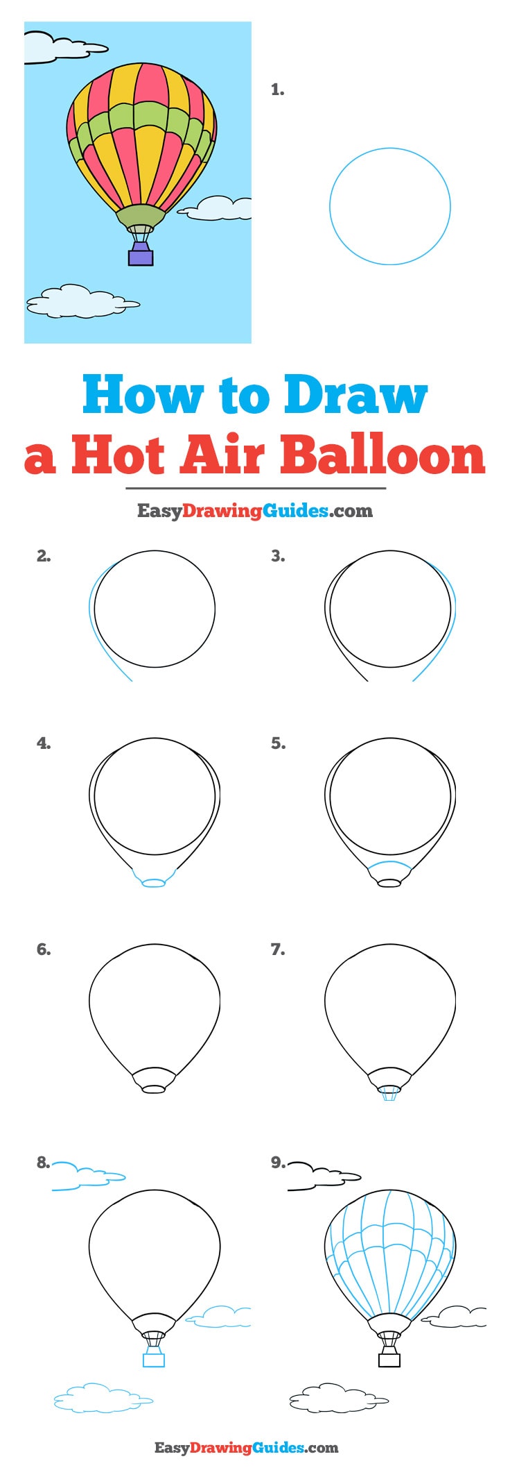 736x2128 How To Draw A Hot Air Balloon - Air Drawing