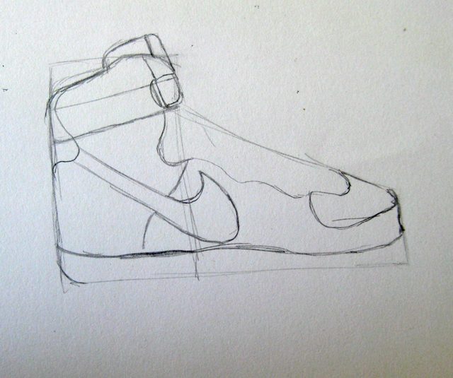 640x535 How To Draw Nike Air Force Ones - Air Force 1 Drawing