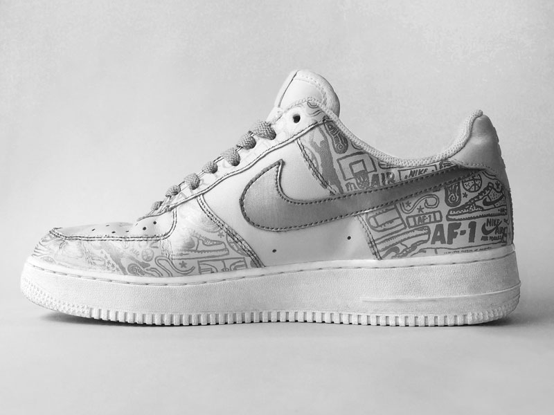 800x600 Nike Air Force Low Silver On White - Air Force 1 Drawing