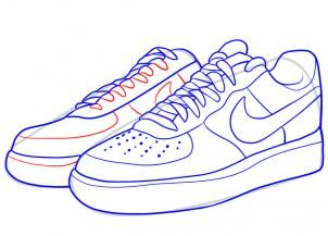 302x217 How To Draw Nike, How To Draw Air Force Ones Step Art - Air Force 1 Drawing