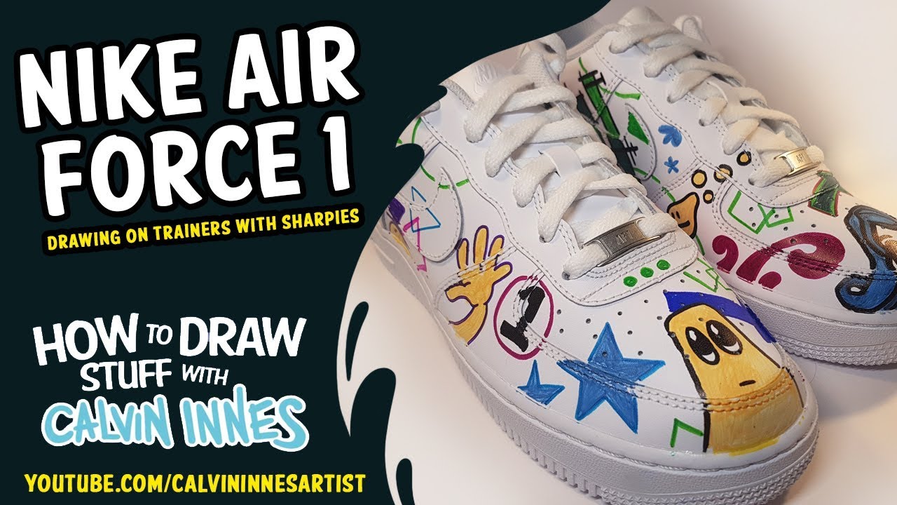 1280x720 Doodling On Nike Air Force Trainers With Sharpies - Air Force 1 Drawing