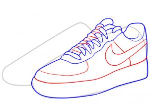 302x217 drawing printout how to draw nike, how to draw air force ones - Air Force Drawing