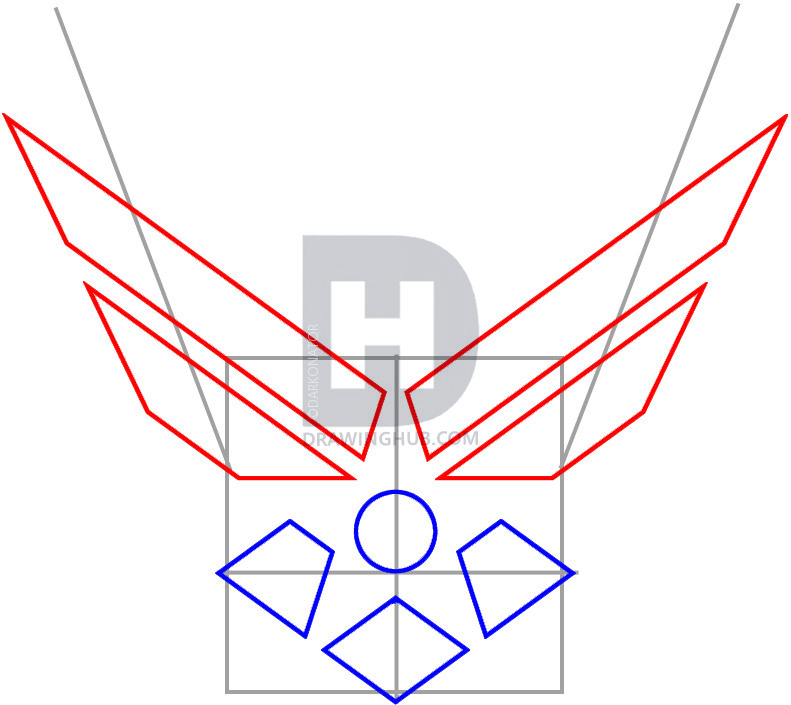 791x705 how to draw the air force symbol, step - Air Force Drawing
