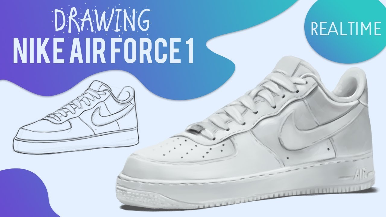 1280x720 painting custom nike air force shoes part drawing nike air - Air Force One Drawing