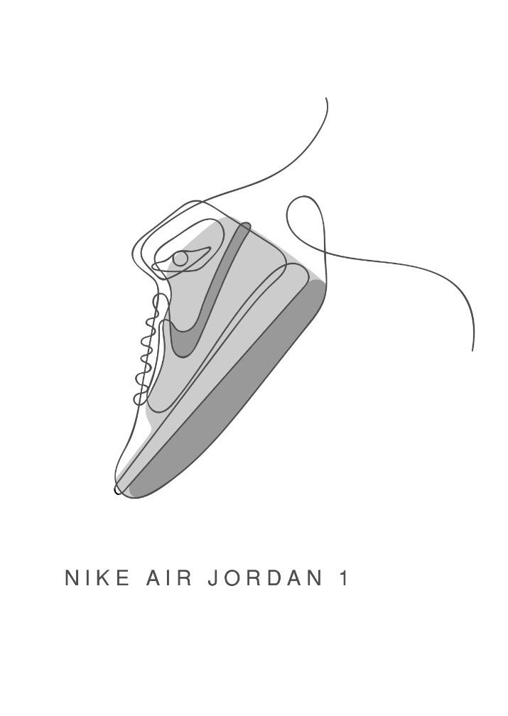 715x1008 Art One Line Art - Air Jordan 1 Drawing