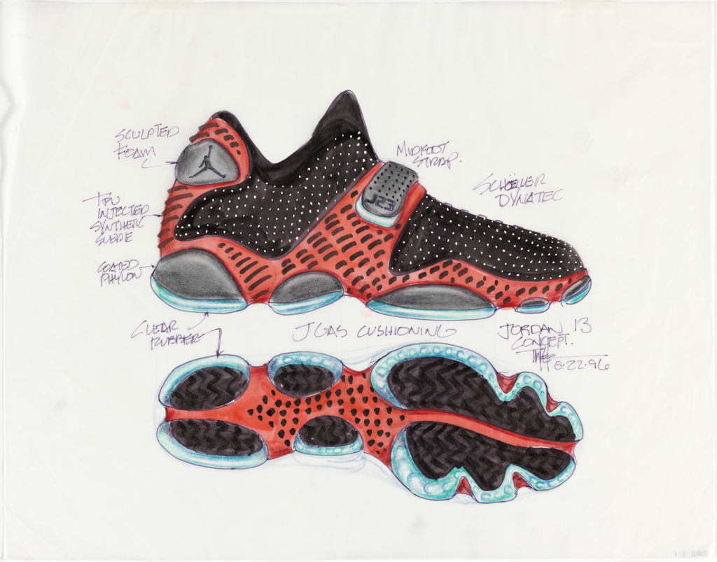 1024x803 drawing, concept design for air jordan xiii sneaker objects - Air Jordan Drawing