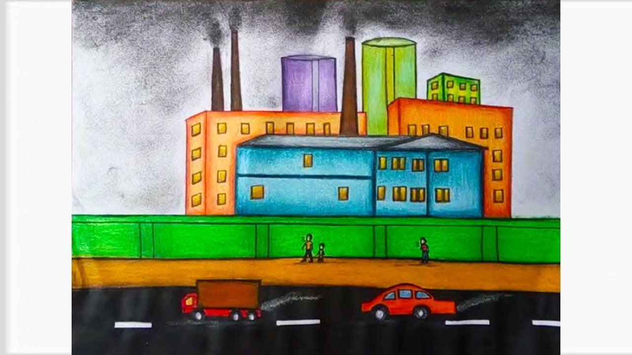 1280x720 How To Draw Air Pollution Step - Air Pollution Drawing