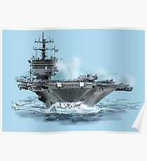 210x230 aircraft carrier drawing posters redbubble - Aircraft Carrier Drawing