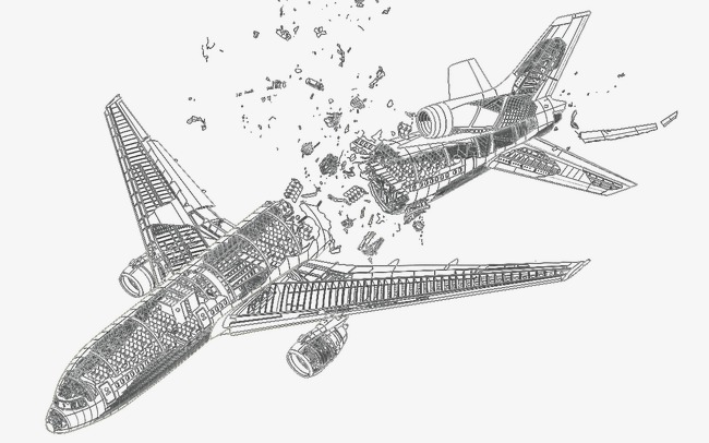 650x406 fig broken aircraft line drawing draft, line clipart, broken - Aircraft Drawing