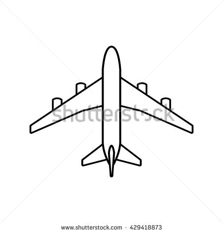 450x470 Drawn Airplane Simple - Airplane Drawing