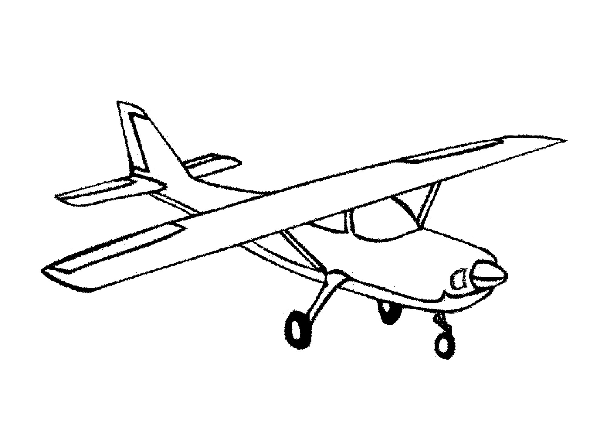 2000x1429 How To Draw A Simple Airplane - Airplane Drawing