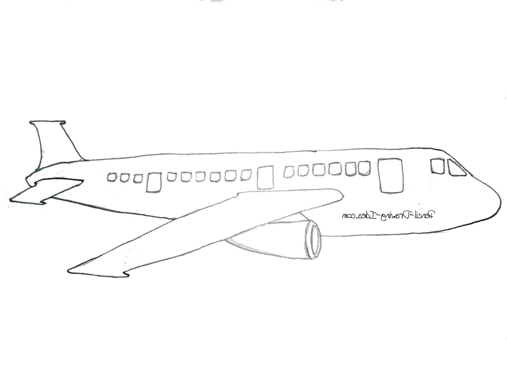 1024x768 how to draw a simple airplane with draw a simple airplane simple - Airplane Drawing