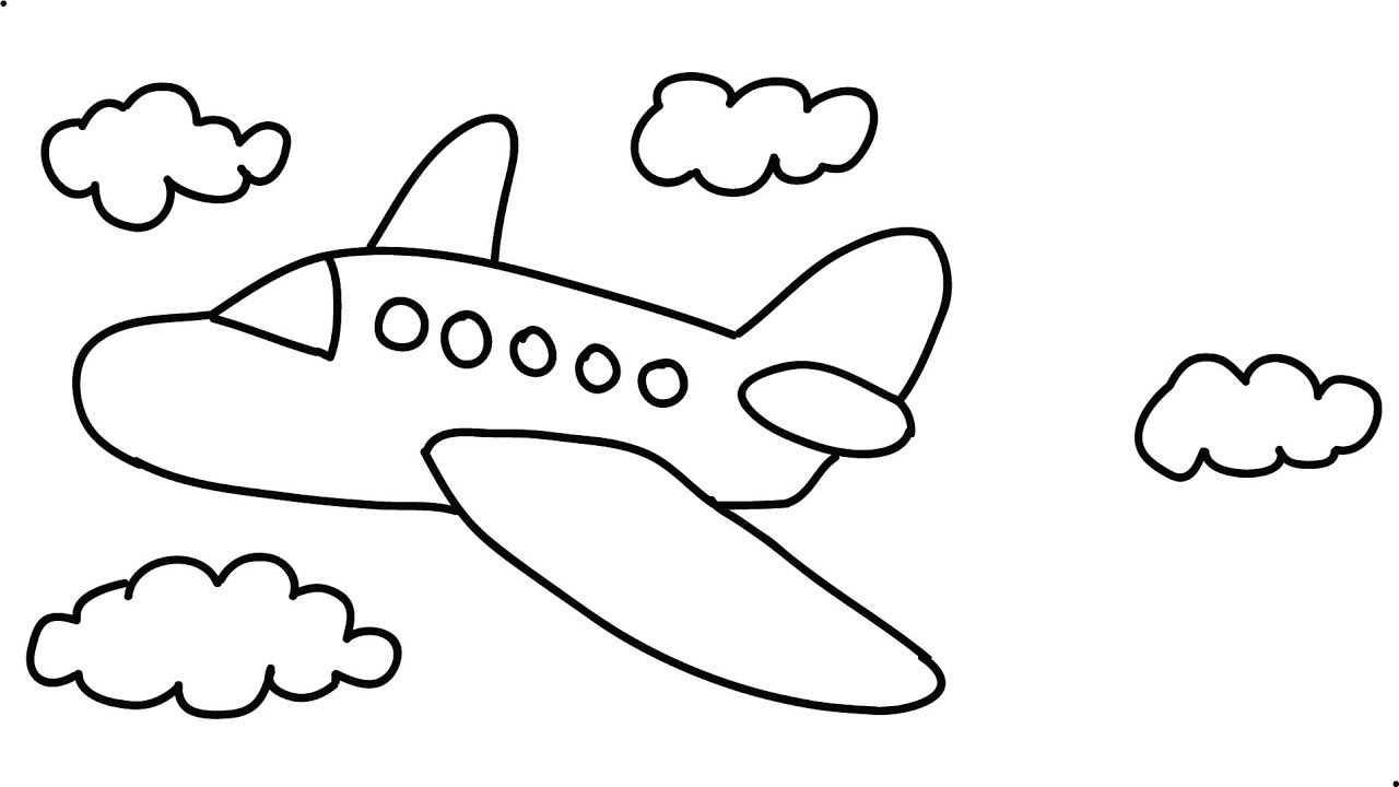 1280x720 How To Draw An Airplane Easy Step - Airplane Drawing