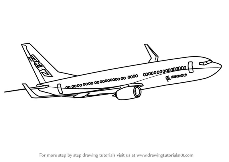 800x567 learn how to draw a boeing - Airplane Drawing