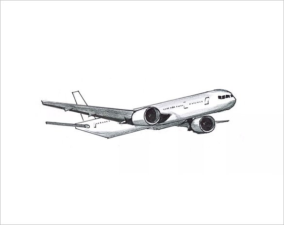 585x463 Best Airplane Drawings To Download! Free Premium Templates - Airplane Drawing