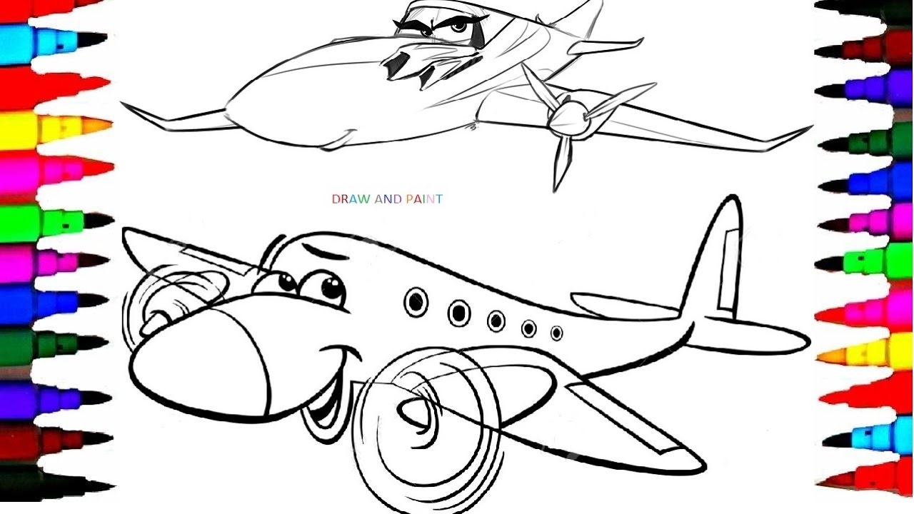 1280x720 Easy Cartoon Drawing - Airplane Drawing Cartoon