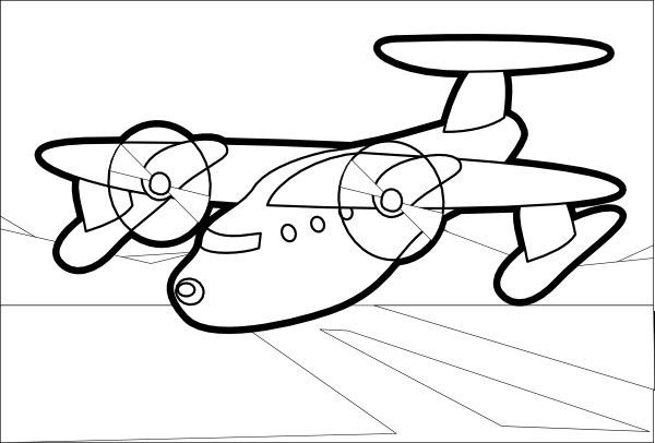 600x406 Outline Drawing Cartoon Airplane Plane Aircraft Aeroplane - Airplane Drawing Cartoon