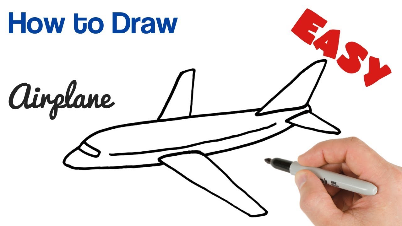 Airplane drawing sketch - lokivintage