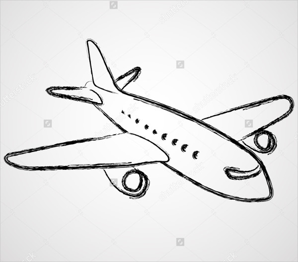 600x529 Drawing Of An Airplane - Airplane Drawing Easy