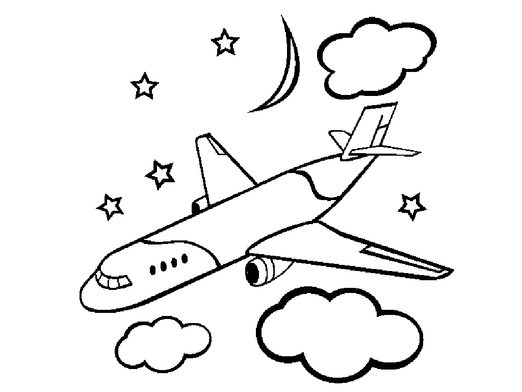 1024x768 Childrens Drawing Airplane For Free Download - Airplane Drawing For Kids