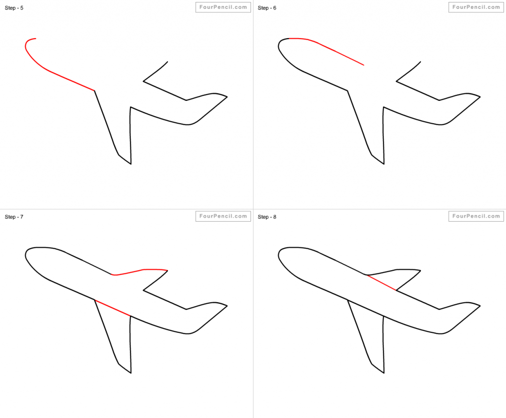 How to draw Airplane Step by Step