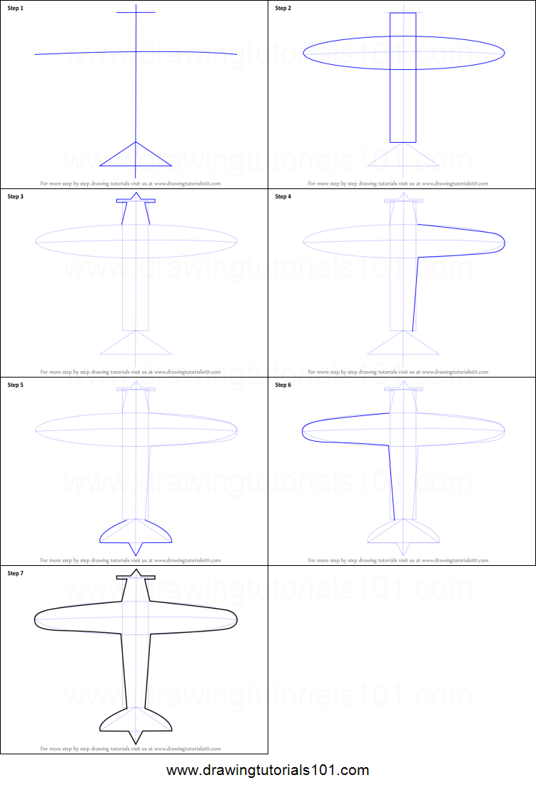 751x1107 How To Draw A Simple Aeroplane Printable Step - Airplane Drawing Step By Step