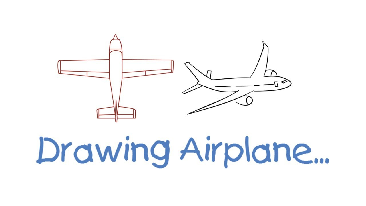 simple airplane flying drawing