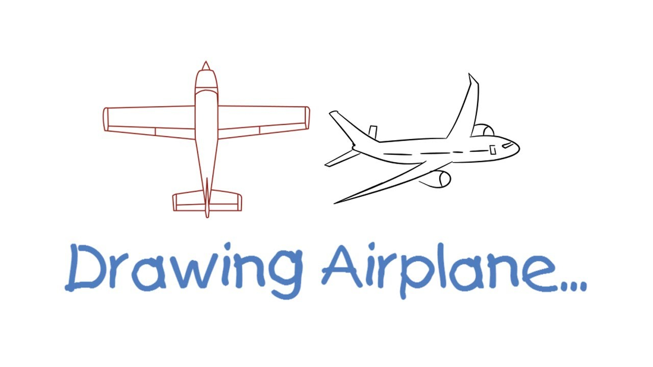 cartoon super simple airplane how to draw