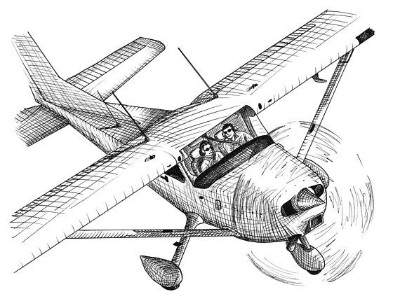 570x430 business meeting aviation airplane drawing print - Airplane Images Drawing