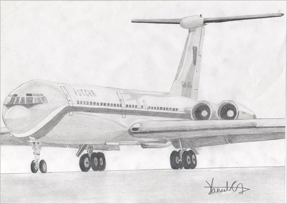 585x417 Best Airplane Drawings To Download! Free Premium Templates - Airplane Images Drawing