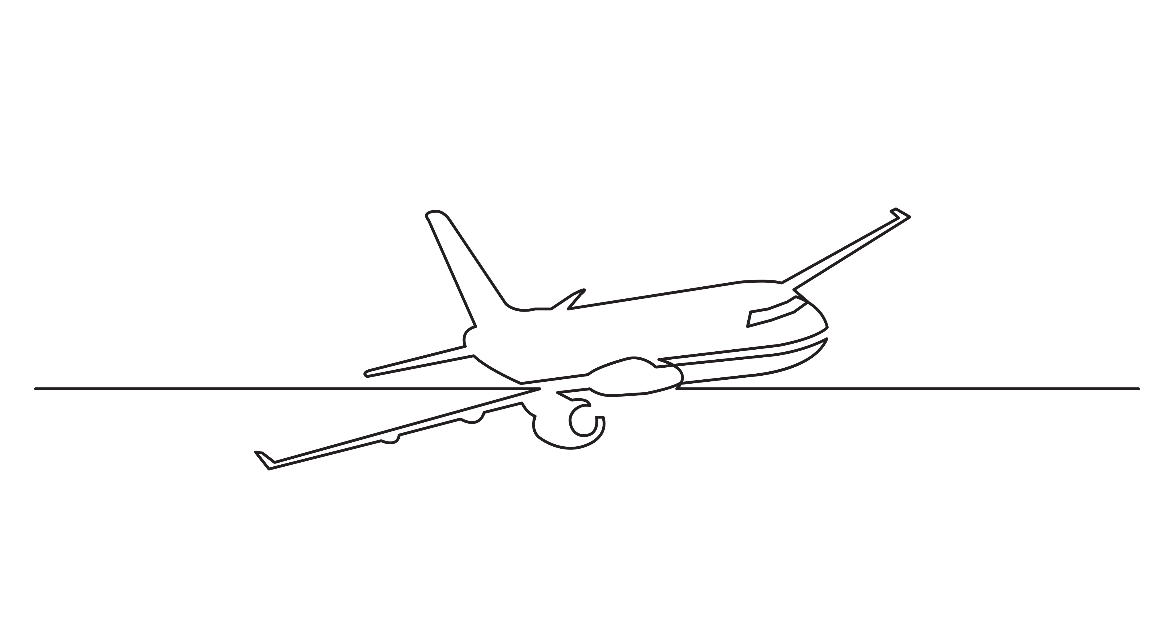 Airplane Line Drawing at PaintingValley.com | Explore collection of ...