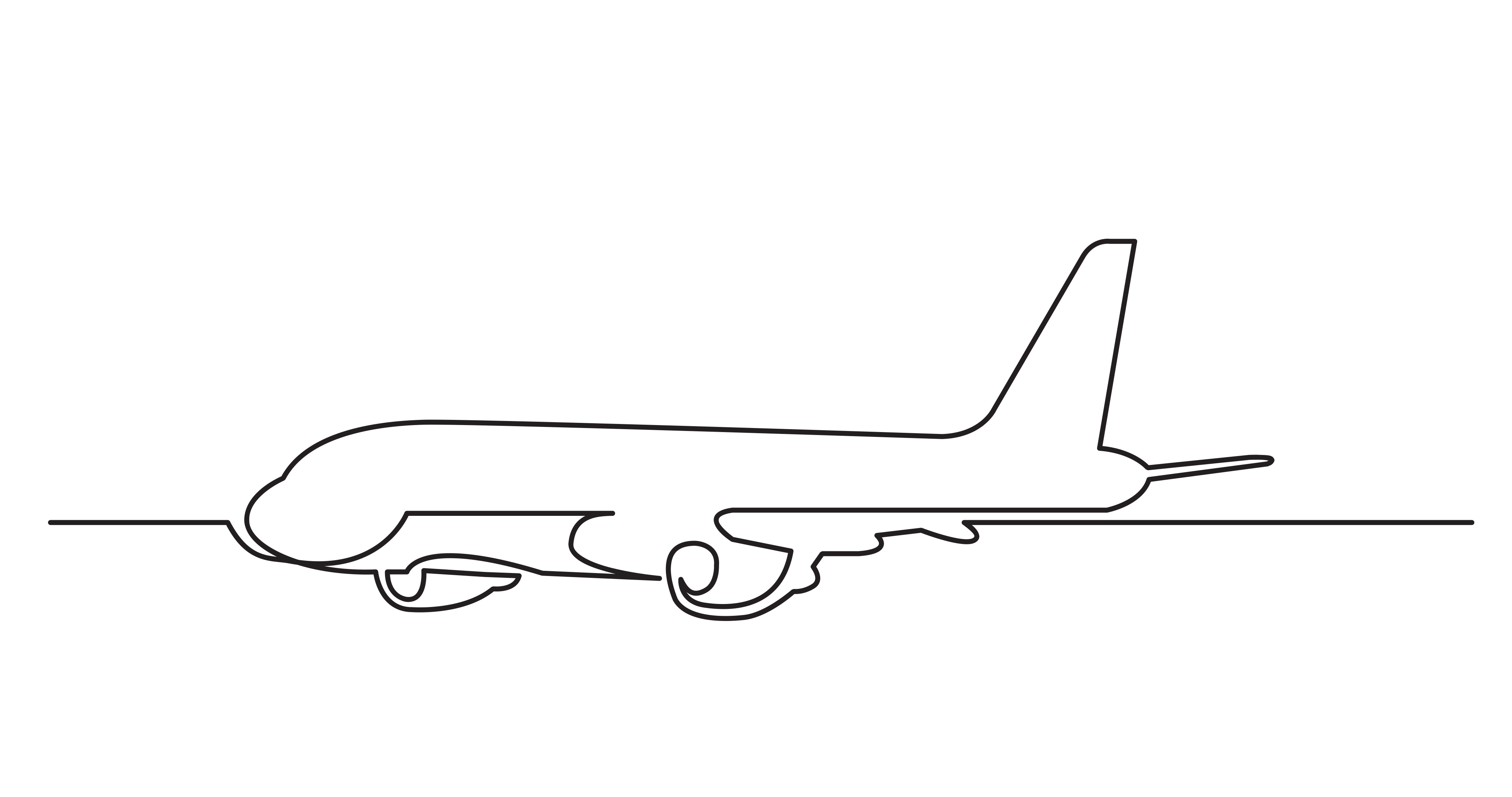 Airplane Line Drawing at PaintingValley.com | Explore collection of ...