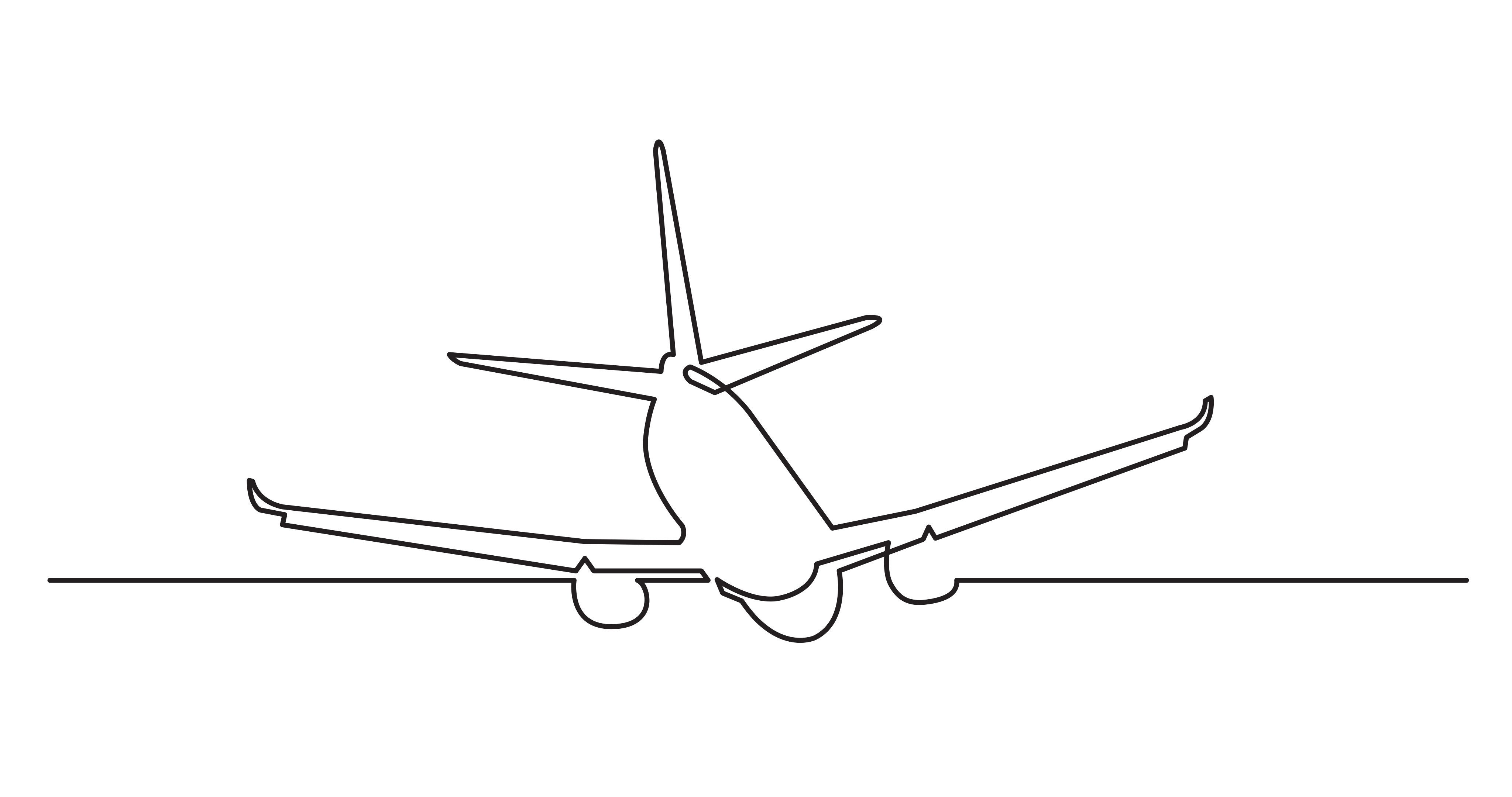 4096x2160 animation of one line drawing of passenger airplane hi res - Airplane Line Drawing