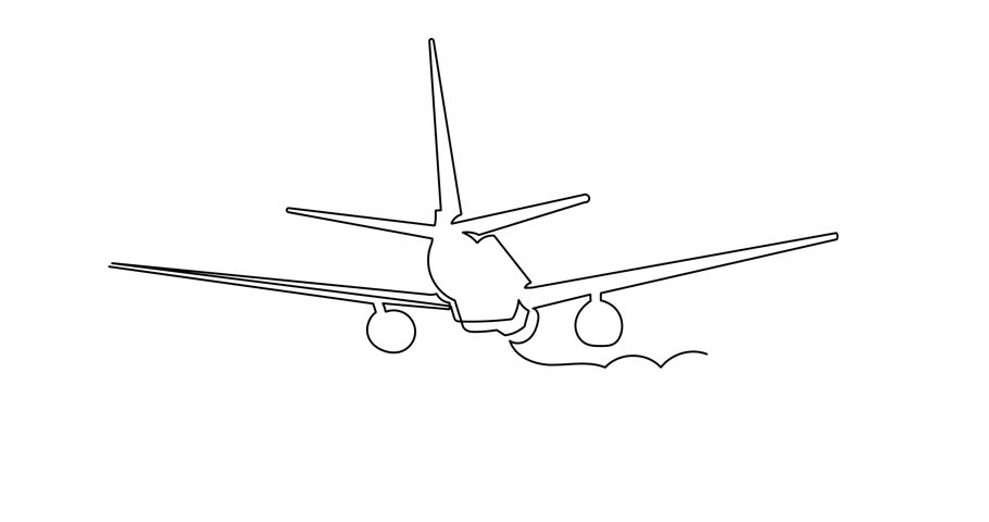 Airplane Line Drawing at PaintingValley.com | Explore collection of