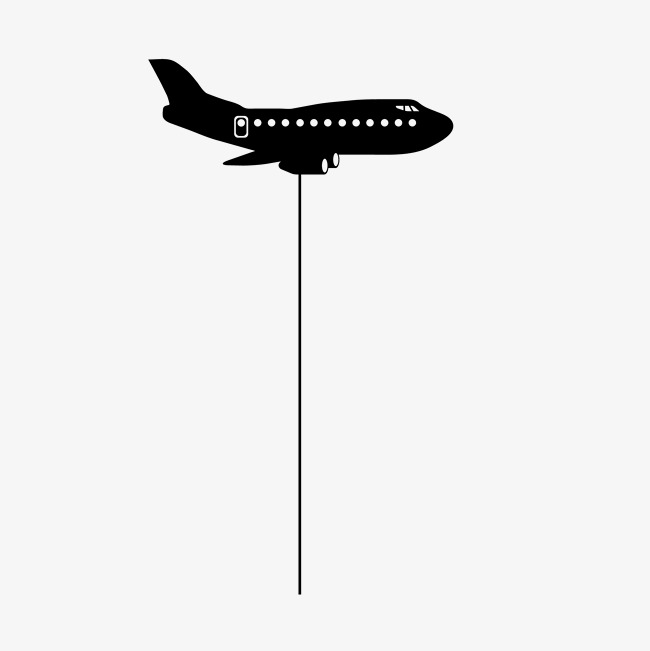 650x651 Black Hand Drawn Airplane Line Drawing Dividing Line Vector Image - Airplane Line Drawing