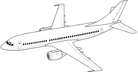 544x283 Airplane Clip Art Free Clipart - Airplane Line Drawing