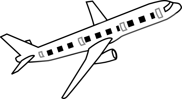 600x328 Airplane Clip Art - Airplane Line Drawing