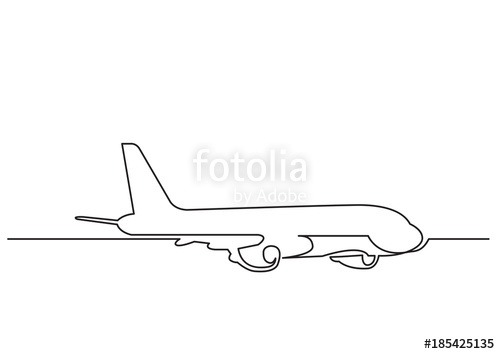 500x354 Airplane Line Drawing - Airplane Line Drawing