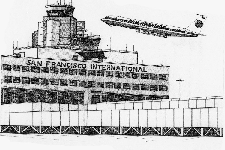 750x500 aviation art steel city artist - Airport Drawing
