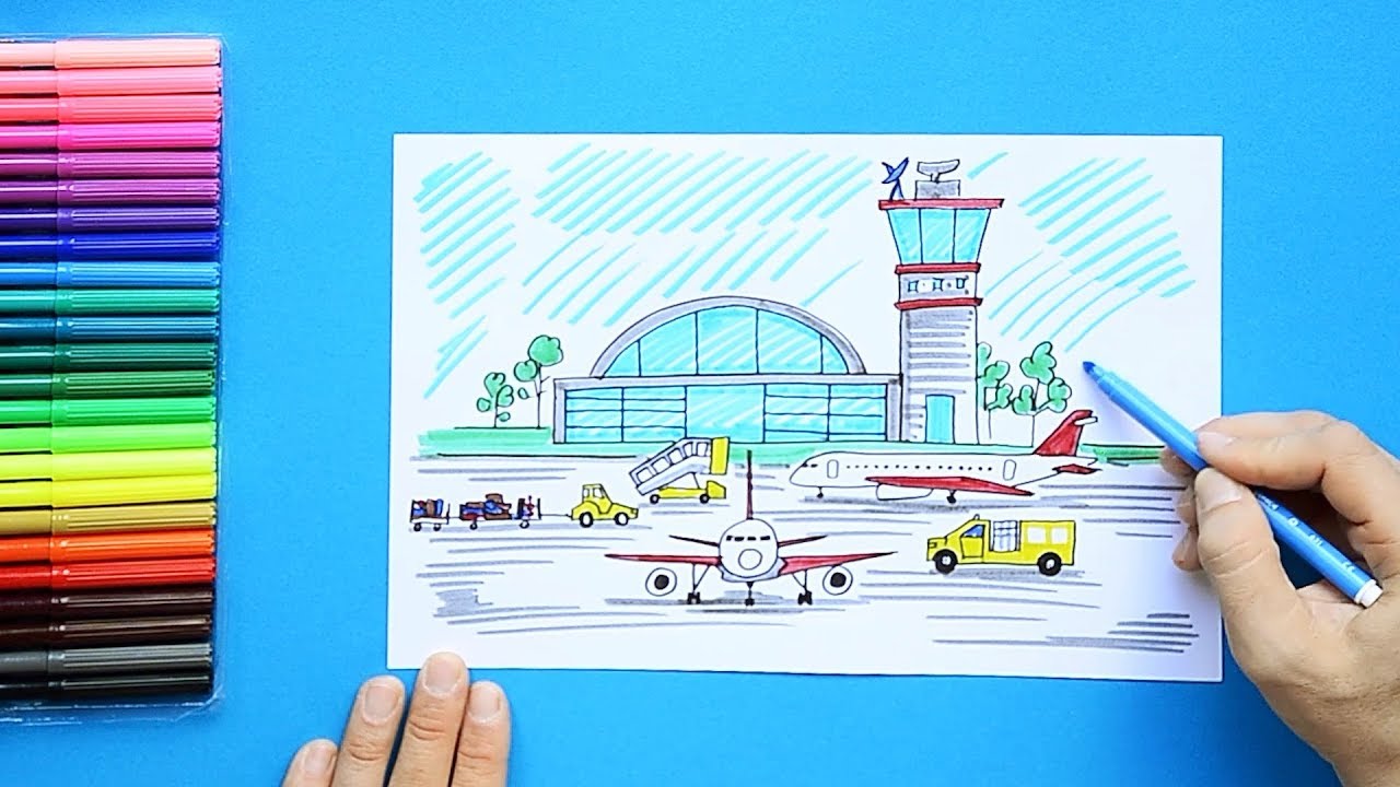 Airport Drawing at PaintingValley.com | Explore collection of Airport ...