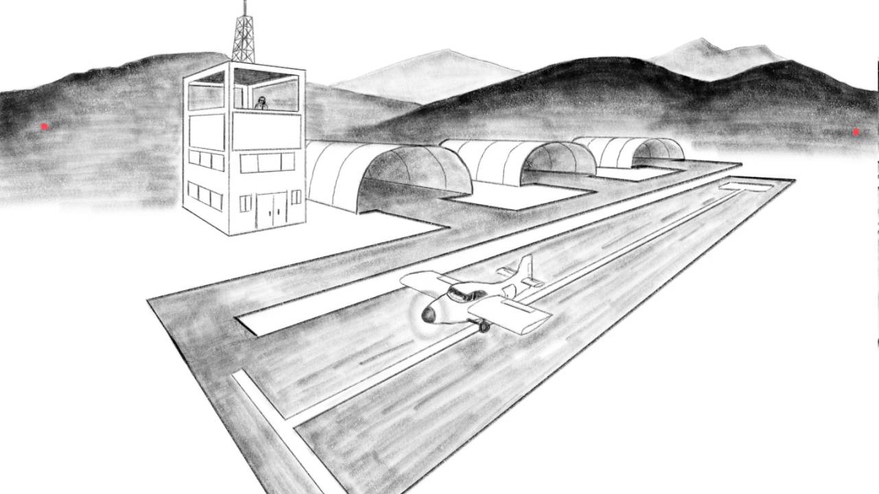 1280x720 point perspective airport - Airport Drawing