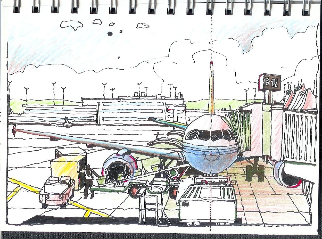 1249x927 drawing of airport - Airport Drawing