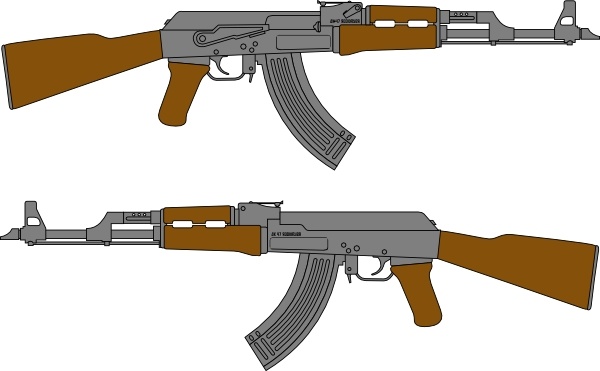 600x371 Ak Rifle Vector Drawing Clip Art Free Vector In Open Office - Ak Drawing