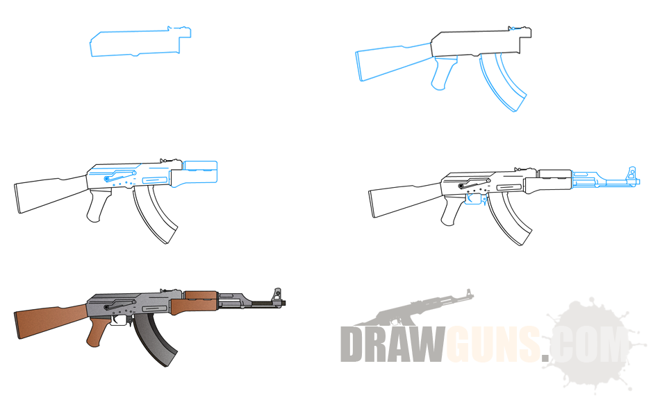 940x580 How To Draw Guns Drawing Ideas In Drawings, Art Drawings - Ak Drawing