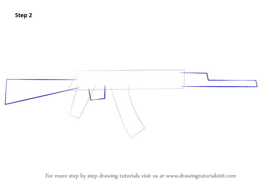 844x598 Learn How To Draw Ak Rifle - Ak Drawing