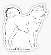 210x230 Akita Drawing Stickers Redbubble - Akita Drawing