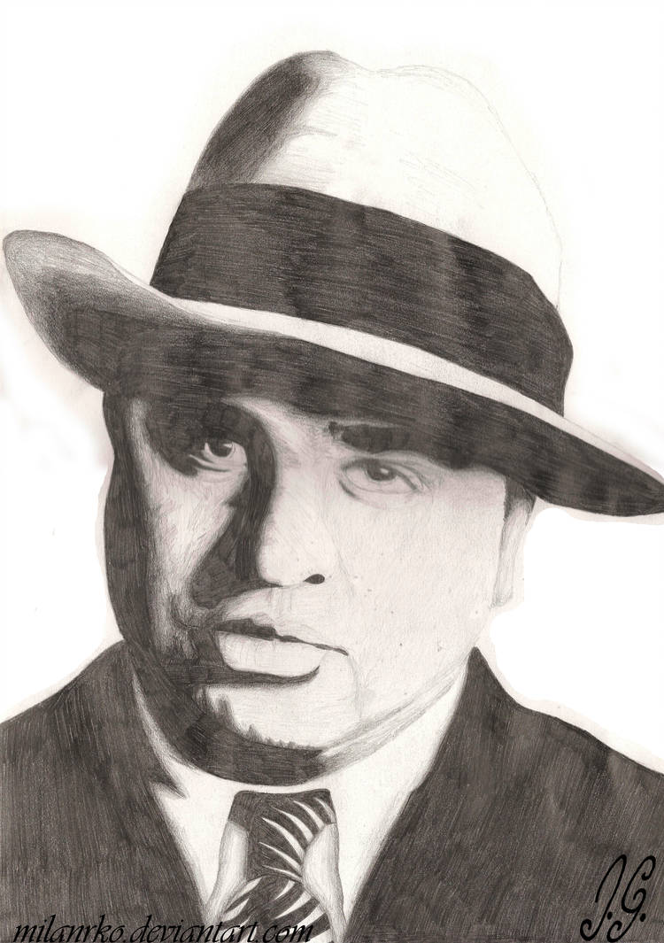 750x1065 Al Capone Pencil Drawing - Al Capone Drawing