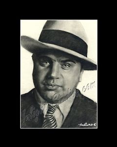 240x300 Al Capone Mafia Gangster Drawing From Artist Art Image Picture - Al Capone Drawing
